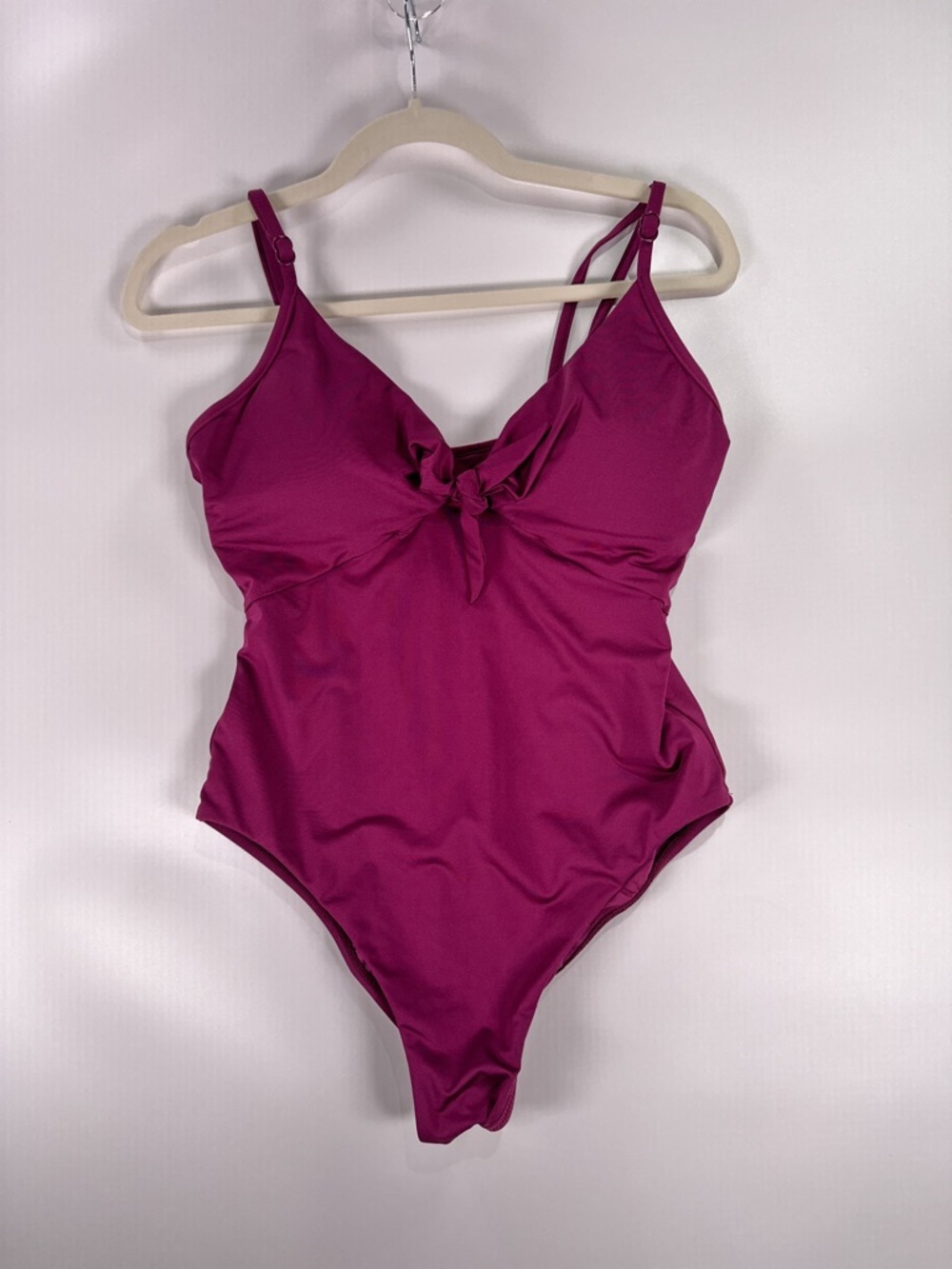 Seafolly Ruched Tie Front One Piece Swimsuit Magenta US 14 Tummy Control - Picture 2 of 12
